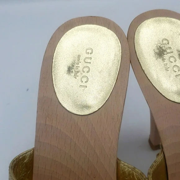 Gucci clog size 9 1/2 NEW COLOR GOLD 100% AUTHENTIC